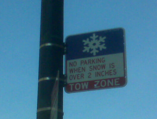 No Parking when snow over 2 inches