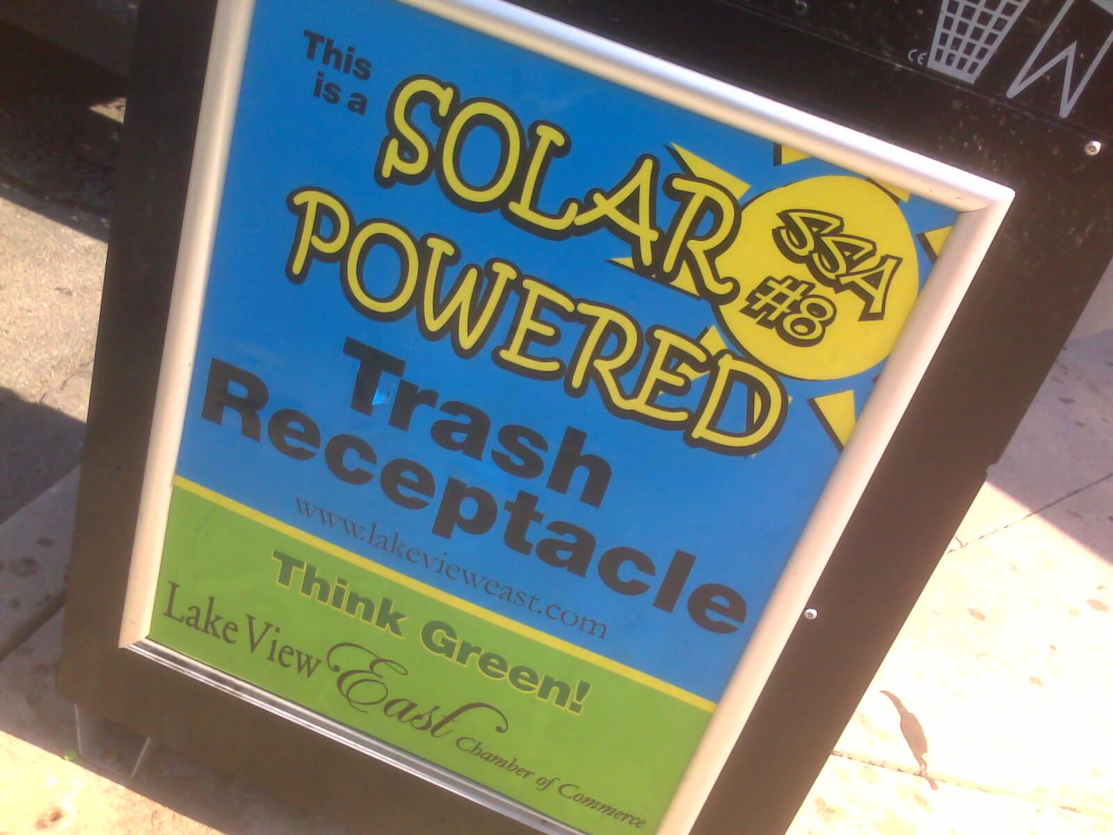 Solar powered Trash Receptacle